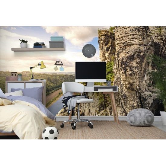 Samolepiaca fototapeta pohľad na rieku Labe zo skál