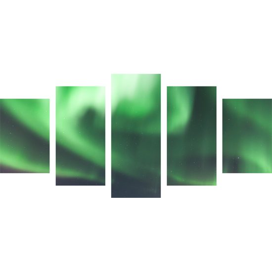 5-dielny obraz arktická polárna žiara