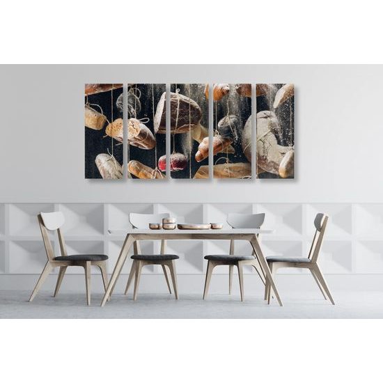 5-dielny obraz visiace pečivo