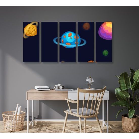 5-dielny obraz detské planéty