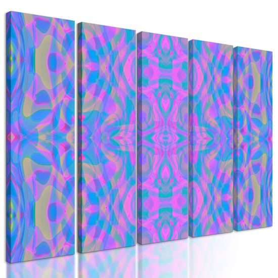 5-dielny obraz hypnotická abstrakcia