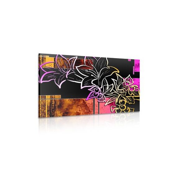 Obraz neónová abstraktná kvetina