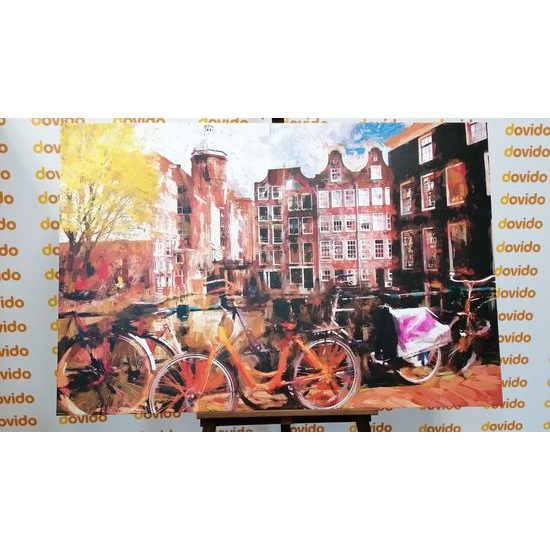 Obraz umelecká maľba Amsterdamskej architektúry