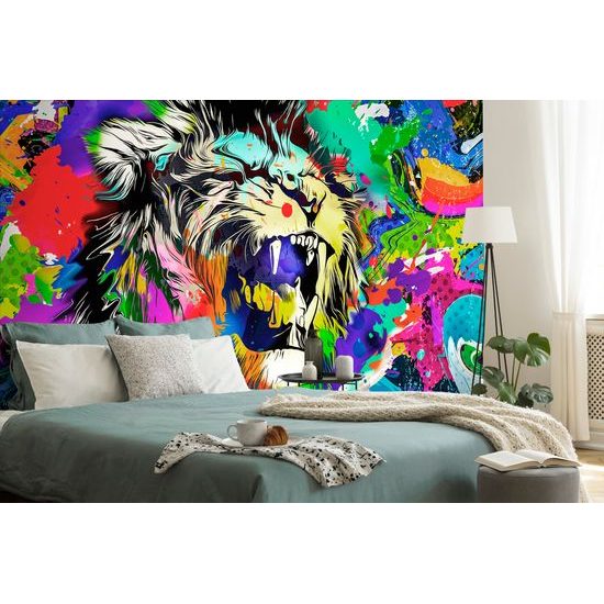 Samolepiaca tapeta hlava leva v štýle pop art