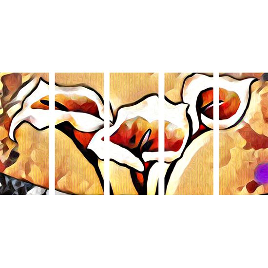 5-dielny obraz dychberúce etno kaly