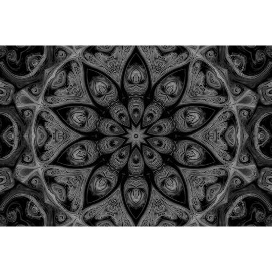 Obraz jemná mandala v čiernobielom prevedení