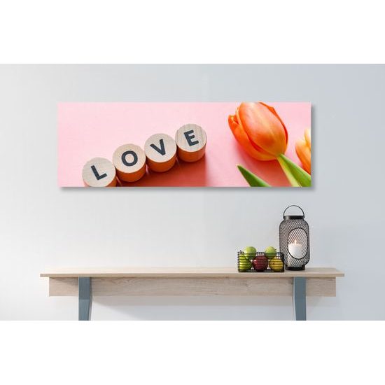 Obraz tulipán s nápisom Love