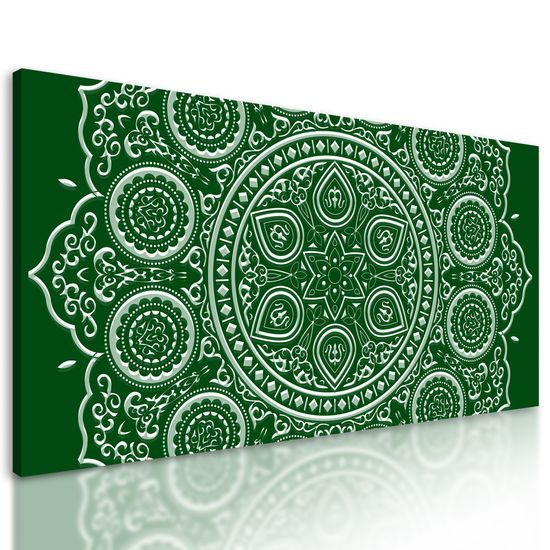 Obraz nežná Mandala na zelenom pozadí