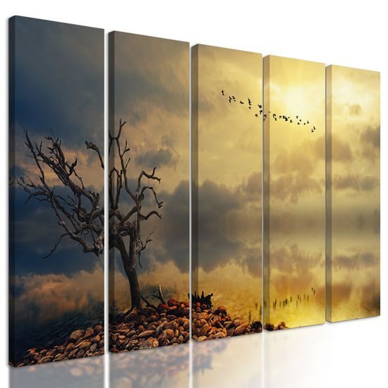 5-dielny obraz pohľad na čisté more