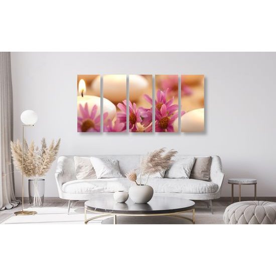 5-dielny obraz ukľudnujúce zátišie