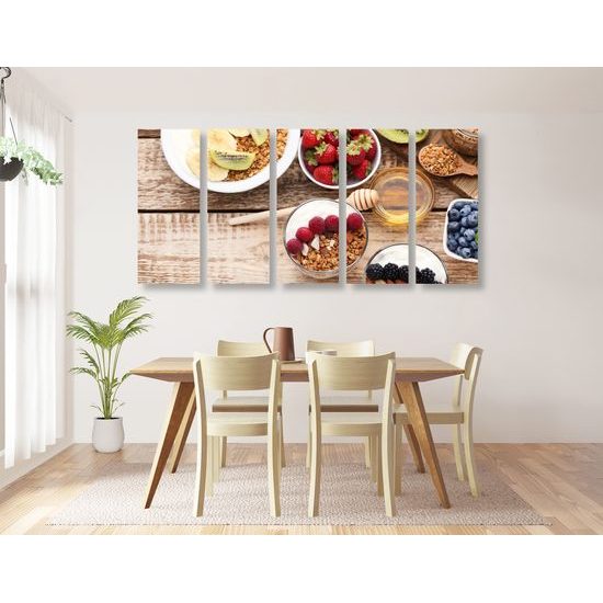5-dielny obraz raňajky plné vitamínov