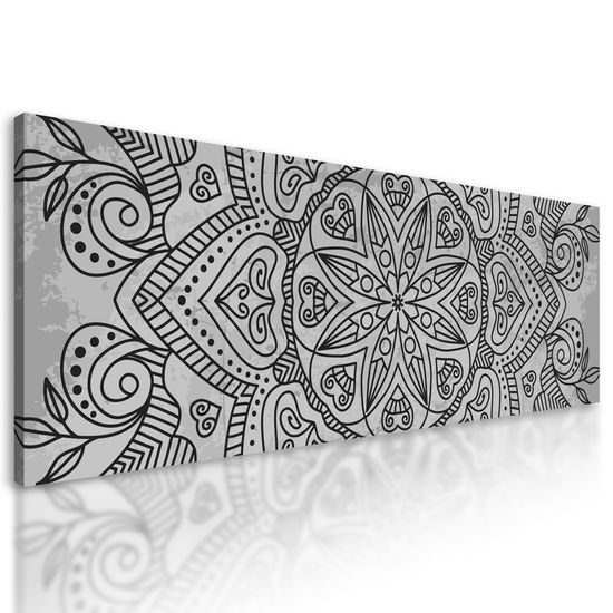 Obraz starodávna Mandala v čiernobielom prevedení