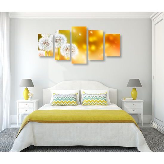 5-dielny obraz rozkvitnutá púpava