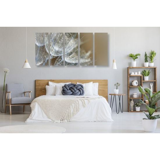 5-dielny obraz detail púpavy v umeleckom prevedení