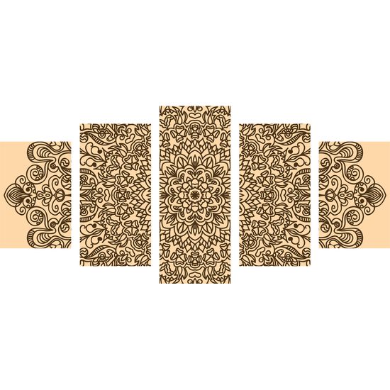 5-dielny obraz Mandala v štýle kvetov