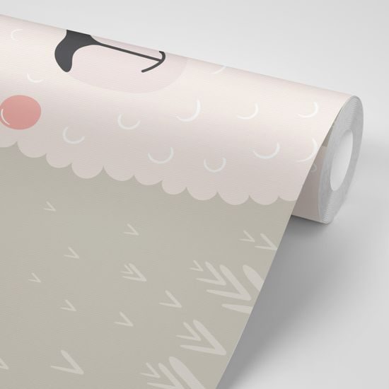 Tapeta dobrodužná lama s pierkami