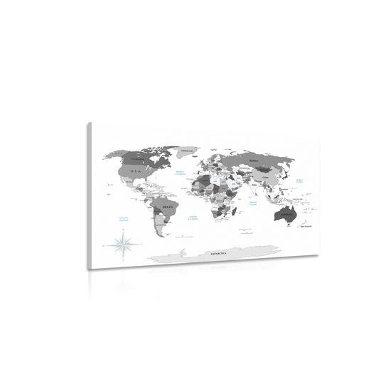 Obraz mapa s vyznačenými oceánmi