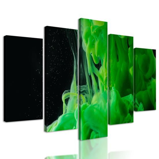 5-dielny obraz zelený dym