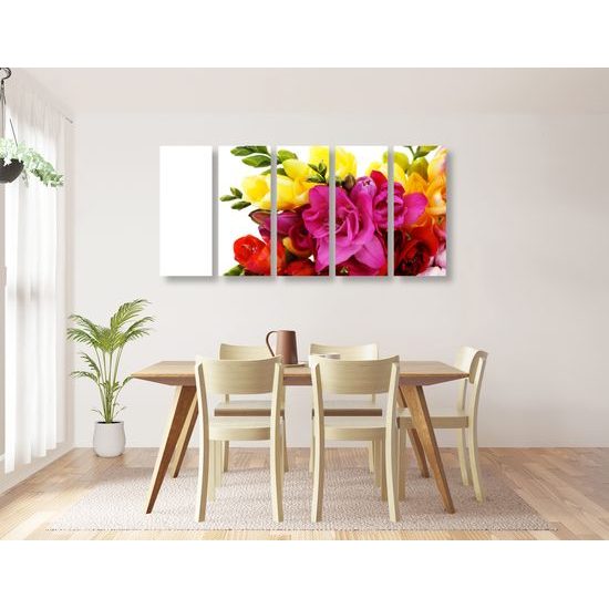5-dielny obraz pestrofarebná kytica