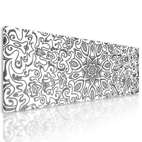 Obraz nádherná čiernobiela Mandala