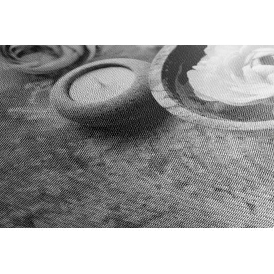 Obraz jemné zátišie v čiernobielom prevedení