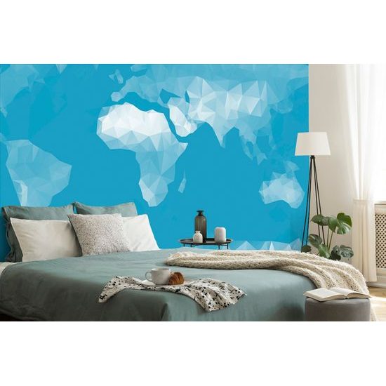 Samolepiaca tapeta mapa sveta tvorená mnohouholníkmi