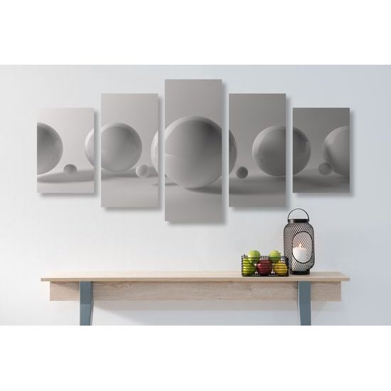 5-dielny obraz guľočky na jemnom pozadí