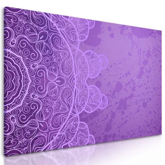 Obraz fialová Mandala s abstraktnými prvkami