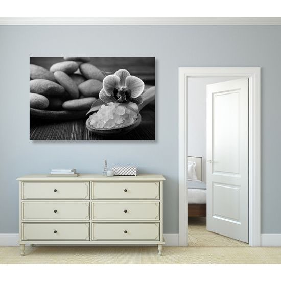 Obraz ukľudnujúci wellness v čiernobielom prevedení