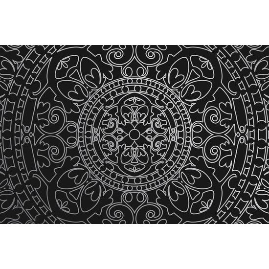 Obraz čiernobiely luxusný oranament