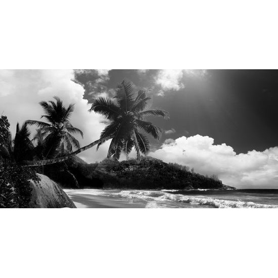 Obraz nádherné Seychely v čiernobielom prevedení