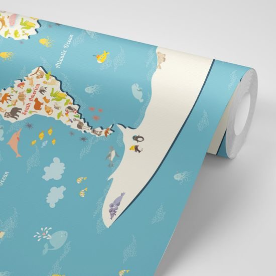 Samolepiaca tapeta mapa sveta pre deti
