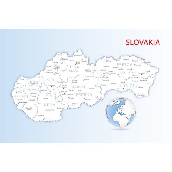 Obraz na korku podrobná mapa Slovenska