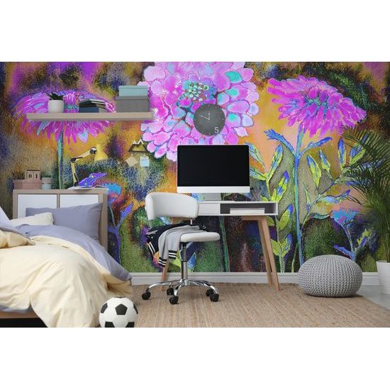 Samolepiaca tapeta neobyčajné fialové kvetiny