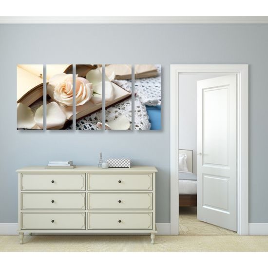 5-dielny obraz ruža a tajný kľúč