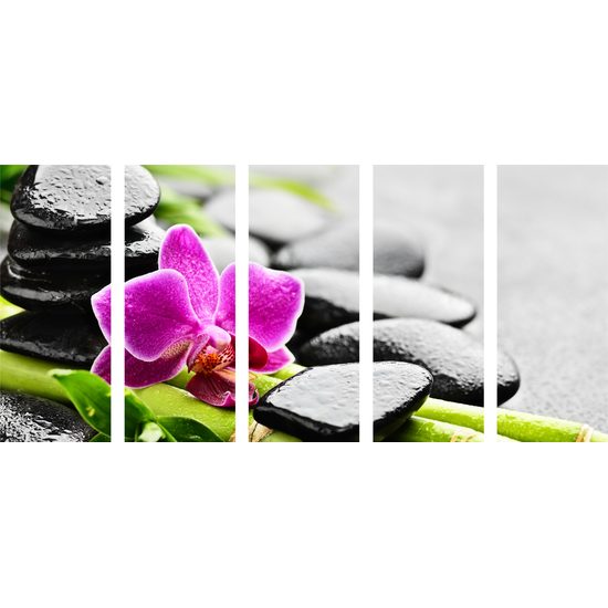 5-dielny obraz wellnes zátišie po daždi