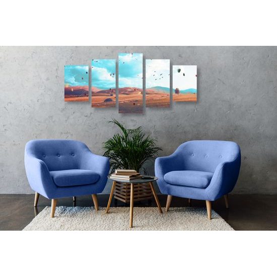 5-dielny obraz lístie v jesennom vánku