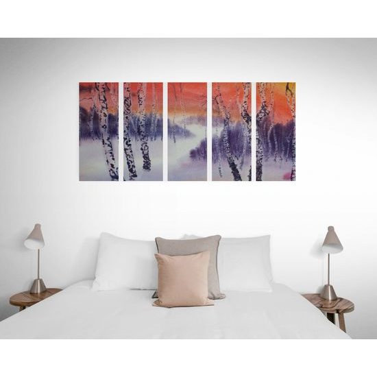 5-dielny obraz tajomný brezový háj