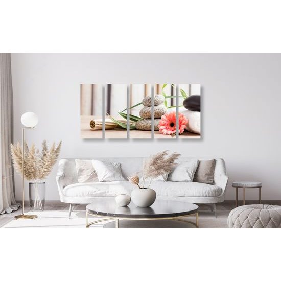 5-dielny obraz zátišie s prvkami Feng Shui