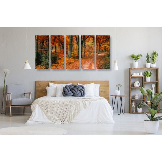 5-dielny obraz lístie v jesenných farbách