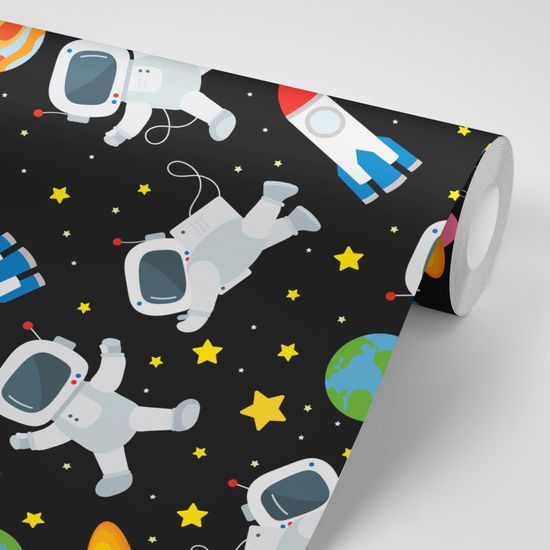 Samolepiaca tapeta vesmírny kamaráti na výprave