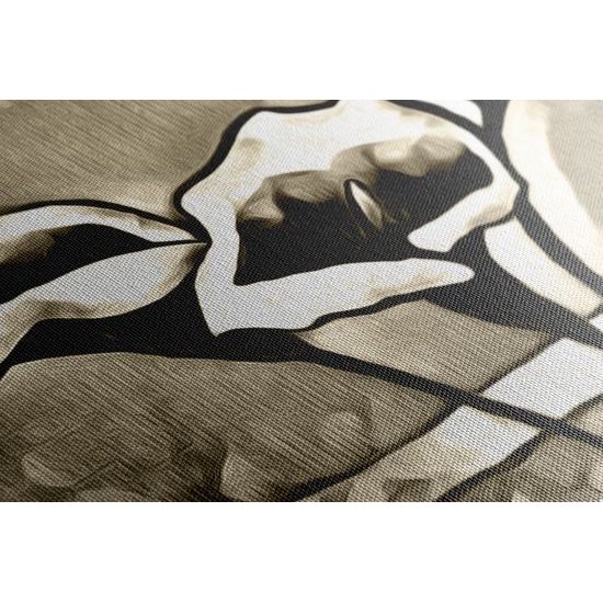 Obraz dychberúce etno kaly v sépiovom prevedení