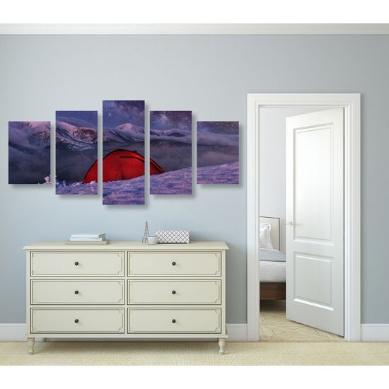 5-dielny obraz stan v zasneženej krajine