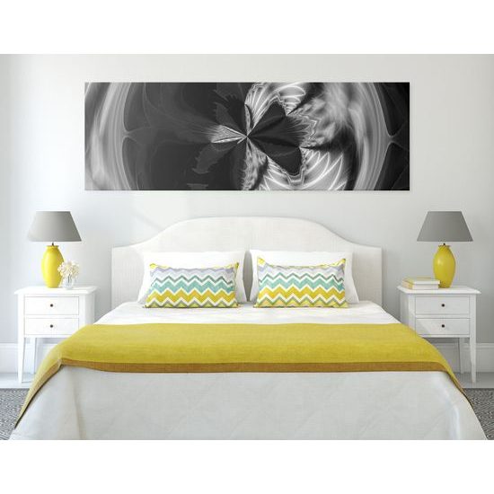 Obraz krásy abstraktných tvarov v čiernobielom prevedení