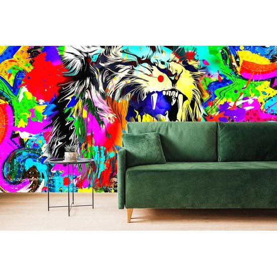 Samolepiaca tapeta hlava leva v štýle pop art