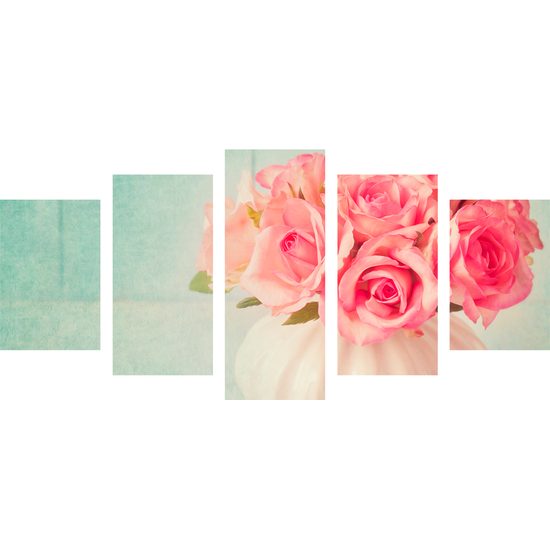 5-dielny obraz malé ružičky