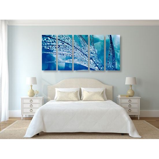 5-dielny obraz listy po daždi