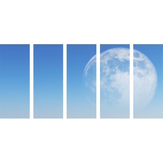 5-dielny obraz mesiac za horizontom