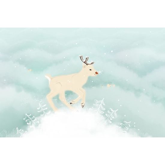 Obraz roztomilý sobík s červeným nosom