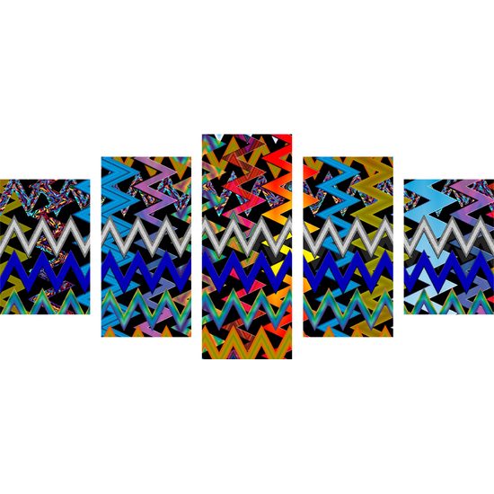5-dielny obraz farebný abstraktný vzor